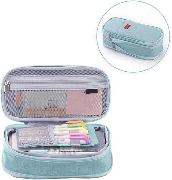 ARNUIXTY Large Storage Pencil Case Pen Bag with Zipper Big Capacity Pouch Organizer for Office Travel Holder Box - Image 2
